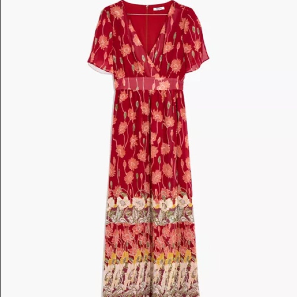 NWT Madewell Tulip Sleeve Maxi Dress Sunflowers 🌻